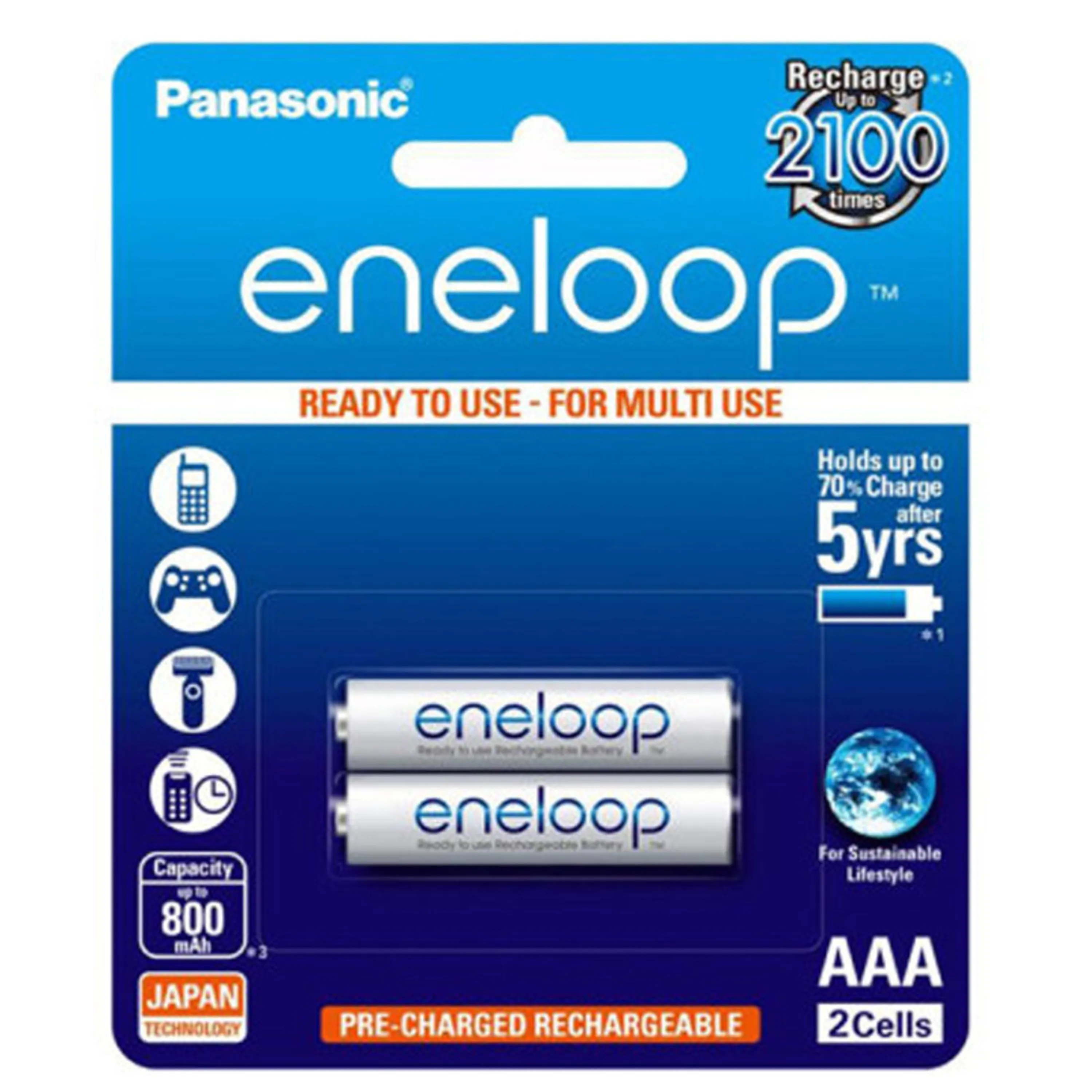 باتری نیم قلم شارژی پاناسونیک ژاپنی| eneloop BK-4MCCE